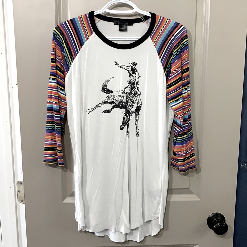 Western Print Top Large